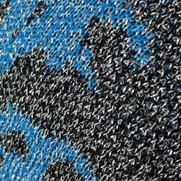 JM Collection Womens Plus 4X Metallic Threaded Cardigan Sweater Blue Black - Picture 13 of 13